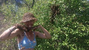 female beekeeper