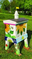 Painted bee hive